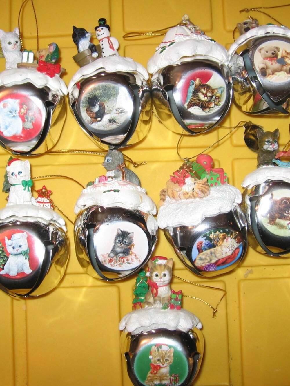 The Ashton-Drake Galleries Cat Kitten Christmas Bell Ornaments Lot of 14